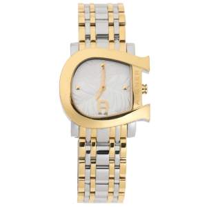 Aigner White Leaves Two-Tone Stainless Steel Genua Due A31600 Women's Wristwatch 31 mm