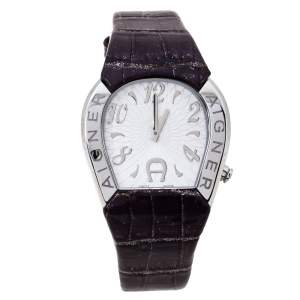 Aigner Silver Stainless Steel and Leather Cremona A40200 Women's Wristwatch 36 mm