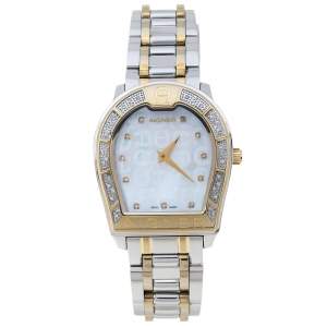 Aigner Mother Of Pearl Two-Tone Stainless Steel Diamond Verona A48100 Women's Wristwatch 33 mm