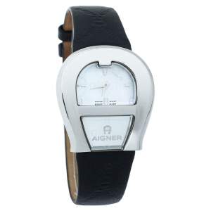 Pre Owned Aigner Mother of Pearl Gold Plated Stainless Steel Venezia A39200 Women's Wristwatch 36 mm