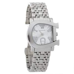 Pre Owned Aigner Silver Stainless Steel Genua Due A31600 Women's Wristwatch 31 mm