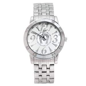 Pre Owned Aigner Silver White Mother Of Pearl Stainless Steel Diamonds Cortina A26300 Women's Wristwatch 36 MM