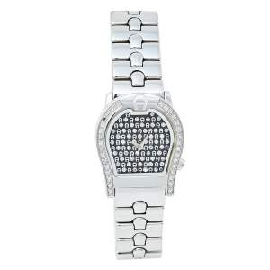 Aigner Black Stainless Steel Diamonds Verona A01200 Women's Wristwatch 24 mm