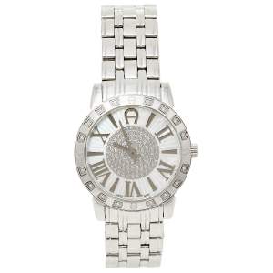 Aigner Silver Stainless Steel Diamond Cortina A26300 Women's Wristwatch 36 mm