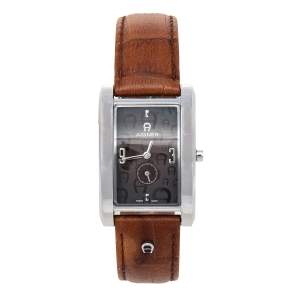 Aigner Brown Stainless Steel Leather Modena Nudo A16200 Women's Wristwatch 26 mm