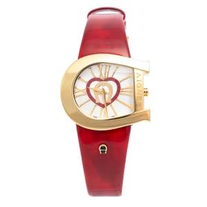 Aigner White Gold Plated Stainless Steel Genua A31000 Women's Wristwatch 39 mm