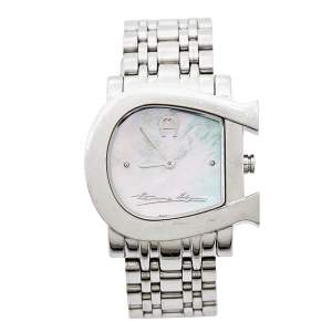Aigner Mother of Pearl Stainless Steel Genua Due A31600 Women's Wristwatch 31 mm