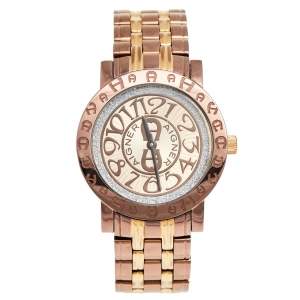 Aigner Champagne Two-Tone Stainless Steel Cortina A26300 Women's Wristwatch 35 mm