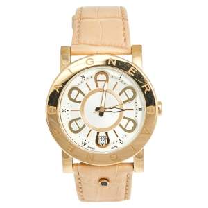 Aigner Cream  Gold Plated Stainless Steel Cortina A26100 Women's Wristwatch 38 mm