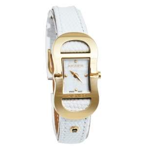 Aigner Mother of Pearl Gold Plated Stainless Steel Leather Cesena A53200 Women's Wristwatch 20 mm