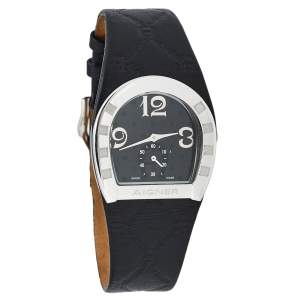 Aigner Black Stainless Steel Leather Capri III A19200 Women's Wristwatch  30 mm
