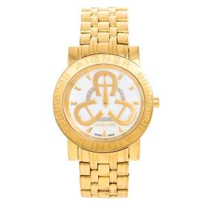 Aigner Mother of Pearl Gold Plated Stainless Steel Cortina A26300 Women's Wristwatch 36 mm