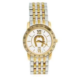 Aigner White Two Tone Stainless Steel Murano A35200 Women's Wristwatch 32 mm