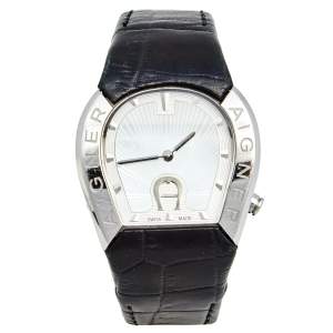 Aigner Mother of Pearl Stainless Steel Leather Cremona A40200 Women's Wristwatch 36 mm