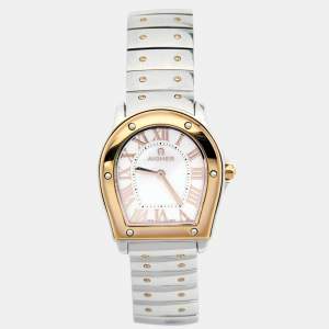 Aigner Mother of Pearl Two Tone Stainless Steel Signa 105200 Women's Wristwatch 33 mm .