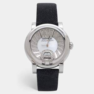 Aigner Mother of Pearl Stainless Steel Stingray Bari Donna A37200 Women's Wristwatch 42 mm