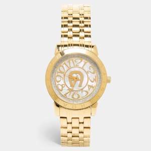 Aigner Mother of Pearl Gold Plated Stainless Steel Cortina A23600 Women's Wristwatch 36 mm