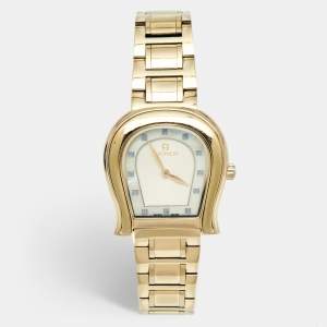 Aigner Mother of Pearl Gold Plated Stainless Steel Altamura A56000 Women's Wristwatch 34 mm
