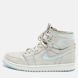 Pre Owned حذاء رياضي آير جوردانز 1 هايتوب جلد أسود/أخضر داكن مقاس 42.5