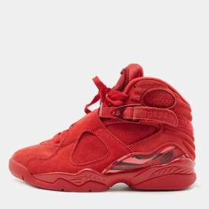 Air Jordans Red Suede Air Jordan 8 Valentine's Day Sneakers Size 36