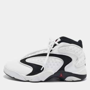 Air Jordans White Leather and Mesh Jordan OG White Black Sneakers Size 38.5