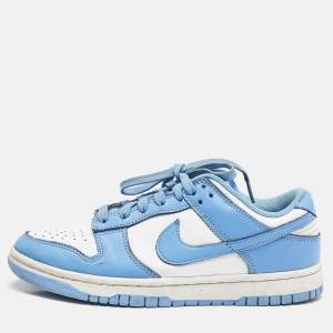 Air Jordans Blue/White Leather Jordan 1 Low White Ice Blue Sneakers Size 40