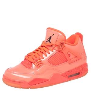 Air Jordan x Off White Pink Fabric And Rubber 4 Retro Sail Sneakers Size 38