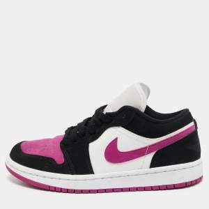 Air Jordans Multicolor Nubuck and Leather Air Jordan 1 Low Top Sneakers Size 38