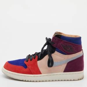 Air Jordans Multicolor Suede Jordan 1 'Court Lux' Aleali May Sneakers Size 38