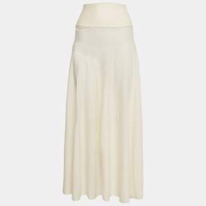 Alaia Off-White Superfine Wool Knit Maxi Skirt M