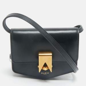 Alaïa Black Leather Mini Le Papa Crossbody Bag
