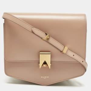 Alaia Beige Leather Large Le Papa Shoulder Bag