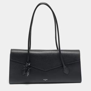 Pre Owned Alaia Le Teckel Flap Black Leather Tote