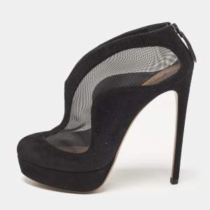 Alaia Black Mesh and Suede Accent Booties Size 38.5