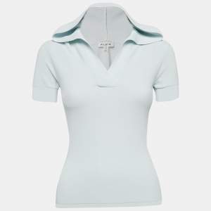 Alaia Light Blue Jersey Hooded Top S