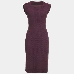 Alaia Burgundy Jacquard Knit Sleeveless L