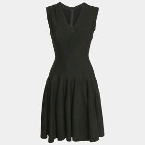 Alaia Black Lurex Knit Sleeveless Short Dress M