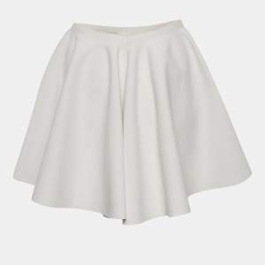 مملوكة مسبقًا Alaia White Stretch Crepe Skater Mini Skirt S