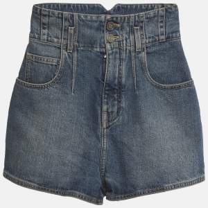 Pre Owned Alaia Blue Denim High-Rise Shorts S