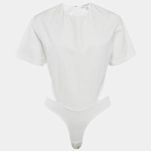 Pre Owned Alaia White Cotton Dickey Bodysuit S