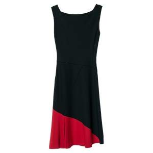 Alaia Black Crepe Contrast Paneled Sleeveless Dress XS