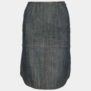 Alaia Blue Denim Asymmetric Skirt XS