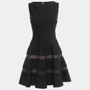 Alaia Black Wool Knit Sleeveless Short Dress M