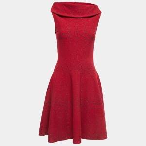 Alaia Red Wool Knit Rome Mini Dress M