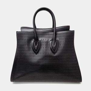 Alaia Black Leather Cidi Tote Bag