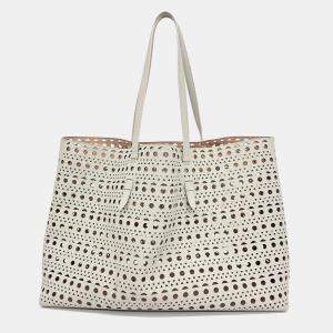 مملوكة مسبقًا Alaia Beige Leather Laser Cut Mina Bag 44