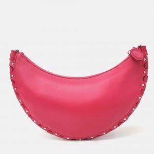 Pre Owned Alaia Pink Leather Demi Lune Shoulder Bag