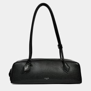 مملوكة مسبقًا حقيبة كتف متوسطة لو تيكل جلد أسود شرقية غربية علية