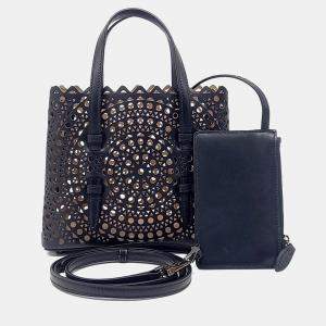 Pre Owned Alaia Black Leather Laser Cut Mina Bag 20