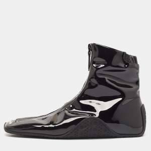 Alaia Black Patent Leather LA Trainers High Top Sneakers Size 38